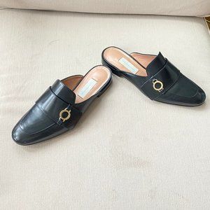 L'AUTRE CHOSE Black Leather Mules/Slide/Flat